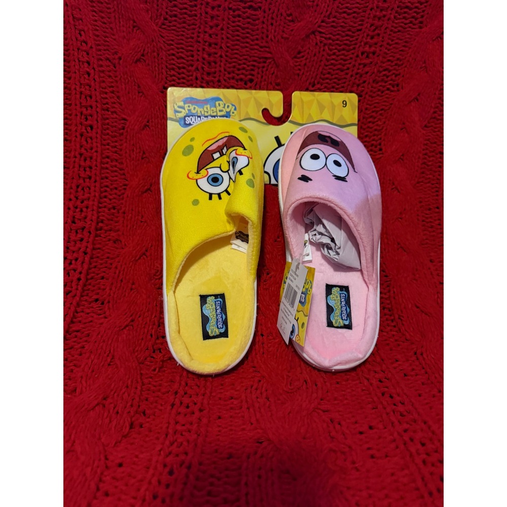 SpongeBob SquarePants Patrick Star Mismatched Slide Slippers Yellow Pink Size 9
